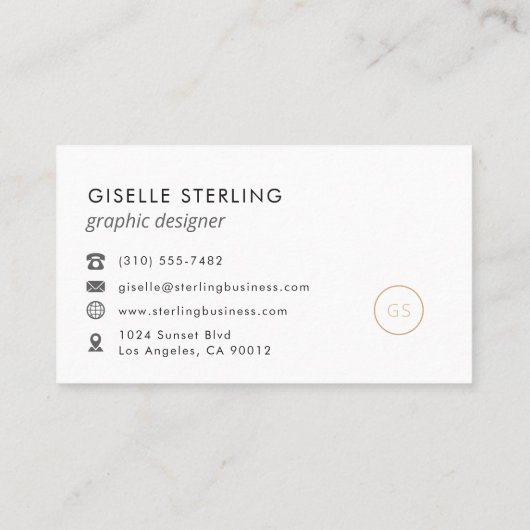 Graphic Designer Minimalist Luxury Black 名刺 (裏面)