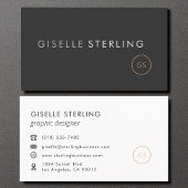 Graphic Designer Minimalist Luxury Black 名刺