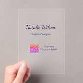 Graphic designer name scan QR code details profess アクリル招待状 (インサイチュ (ポータブル))