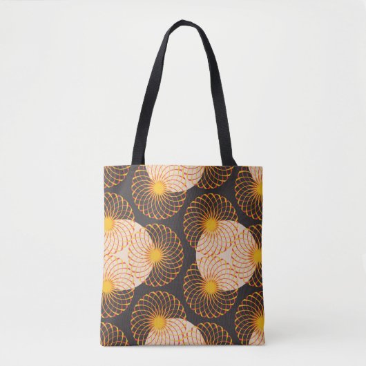 graphic floral tracery grid seamless pattern in go トートバッグ (正面)