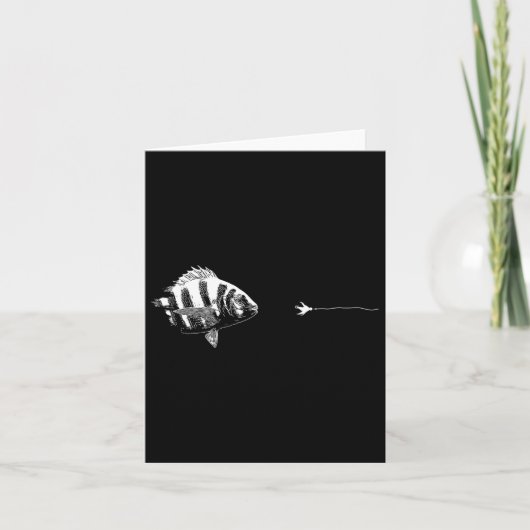Graphic Fly Fishing Hook Line - Fish Sheepshead  カード (正面)