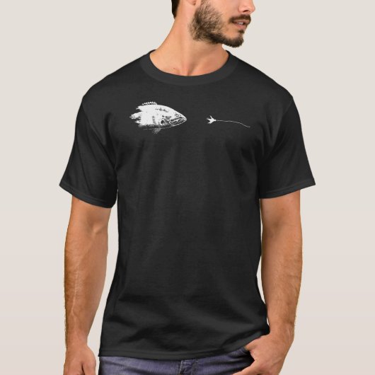 Graphic Fly Fishing Hook Line Fish Smallmouth Bas Tシャツ (正面)