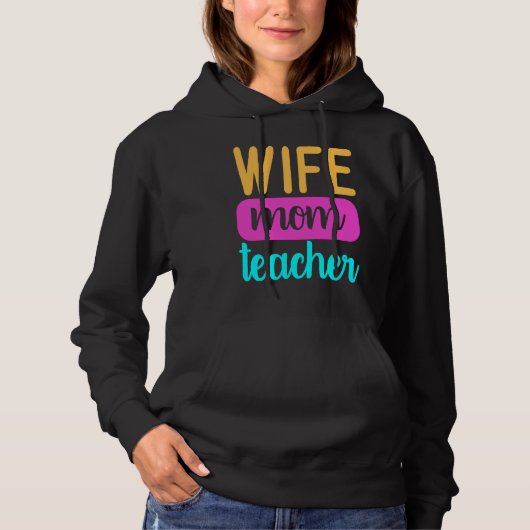 Graphic for Mama Homeschool Wife Mom Teacher パーカ (正面)