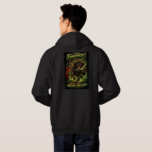 Graphic Hoodie for Men – Bold Gothic Creature Art パーカ (裏面フル)