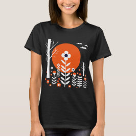 Graphic illustration of a night landscape tシャツ