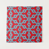 graphic lattice seamless pattern with hexagons gri タペストリー (正面(横))