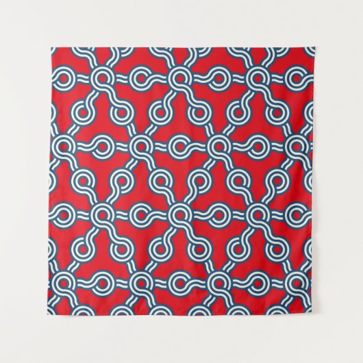 graphic lattice seamless pattern with hexagons gri タペストリー (正面)