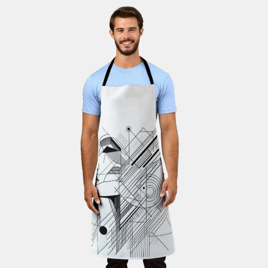 Graphic Line Face  エプロン (着用した状態)