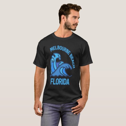 Graphic Melbourne Beach Florida Pocket Wave Souven Tシャツ (正面フル)