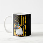 Graphic Penguin Retro American Flag Funny Penguin  コーヒーマグカップ (左)