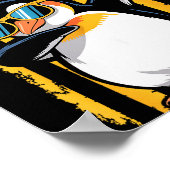 Graphic Penguin Retro American Flag Funny Penguin  ポスター (角)