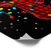 Graphic Plaid Rudolph Christmas Tree Light Xmas Me ポスター (角)
