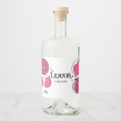 Graphic pomegranate Pink Magenta Graphic Modern. リキュールボトルラベル (正面)