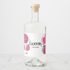 Graphic pomegranate Pink Magenta Graphic Modern. リキュールボトルラベル