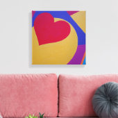 Graphic Red Heart Canvas Print キャンバスプリント (インサイチュ (リビング))