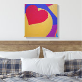 Graphic Red Heart Canvas Print キャンバスプリント (インサイチュ (寝室))