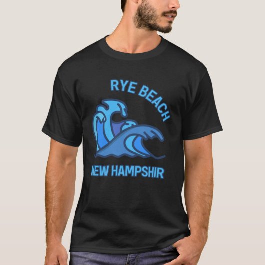 Graphic Rye Beach New Hampshire Pocket Wave Souven Tシャツ (正面)