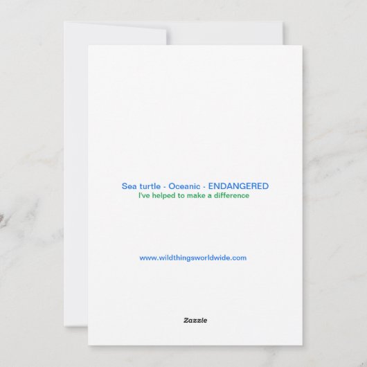 Graphic Sea TURTLE – 海洋野生生物 – 海スプレー –  シーズンカード (裏面)