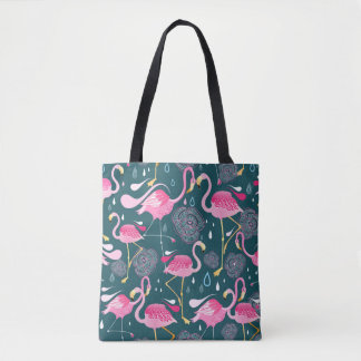 Graphic seamless pattern with bright flowers and f トートバッグ