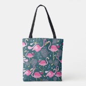Graphic seamless pattern with bright flowers and f トートバッグ (裏面)