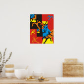 Graphic Sketches of People Dancing and Jumping ポスター (キッチン)