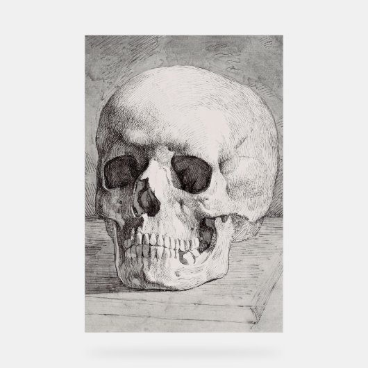 Graphic Skull Art: Minimalist & Bold Ink Design アクリルサイン (正面)