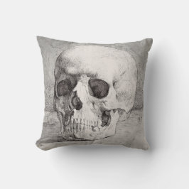 Graphic Skull Art: Minimalist & Bold Ink Design クッション