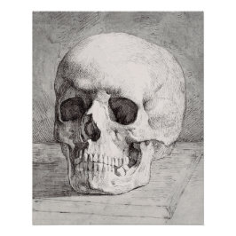 Graphic Skull Art: Minimalist & Bold Ink Design ポスター