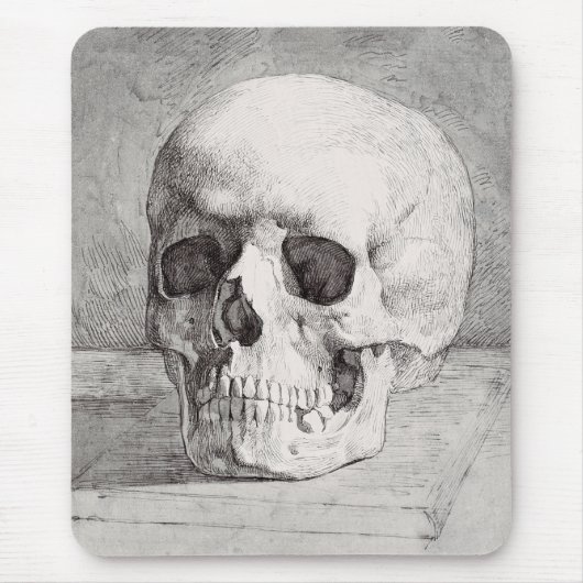 Graphic Skull Art: Minimalist & Bold Ink Design マウスパッド (正面)