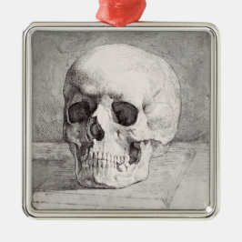 Graphic Skull Art: Minimalist & Bold Ink Design メタルオーナメント