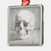 Graphic Skull Art: Minimalist & Bold Ink Design メタルオーナメント (左)