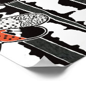 Graphic Spotted Lanternfly Hand Drawn Art ポスター (角)