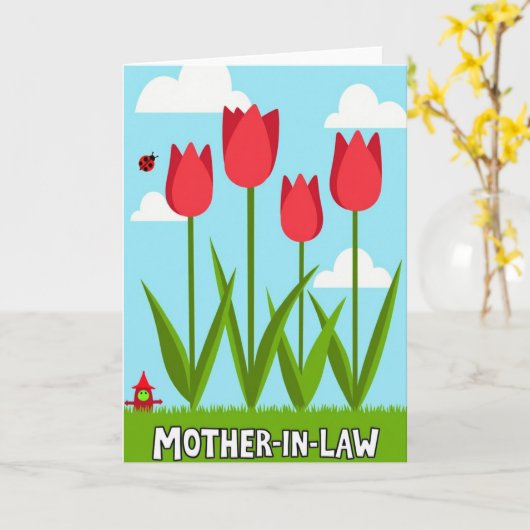 Graphic Spring Mothers Day Card カード (黄色い花)