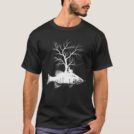 Graphic Tree Fishing Rod  Fish Smallmouth Bass 1 Tシャツ (正面)