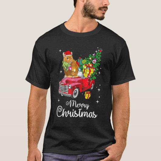 Graphic Truck Santa Hamster Xmas Tree Pajama  Chri Tシャツ (正面)