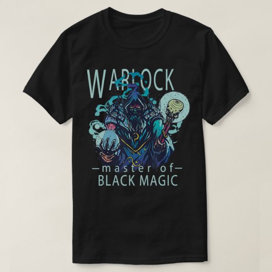 Graphic Warlock Sorcerer Black Magic Spellcaster T Tシャツ (デザイン正面)