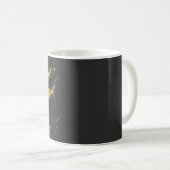 Graphique Élégant Chat Noir et Or Texturé コーヒーマグカップ (正面右)