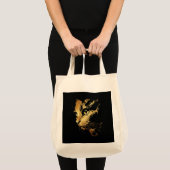 Graphique Élégant Chat Noir et Or Texturé トートバッグ (正面(商品))