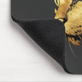 Graphique Élégant Chat Noir et Or Texturé マウスパッド (コーナー)