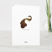 Graphita著金ゴールドの孔雀のバレンタイン シーズンカード (裏面)