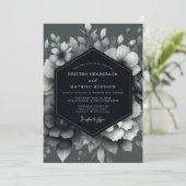 Graphite Shadowy Bloom Wedding 招待状 (スタンド正面)