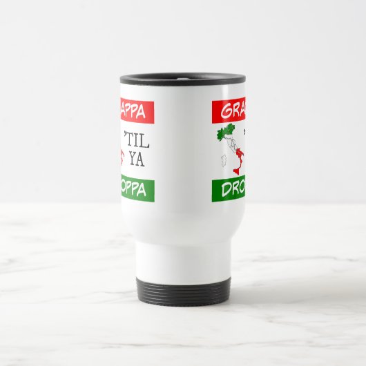 Grappa Til Ya Droppaイタリア国旗のマップ トラベルマグ (中央)