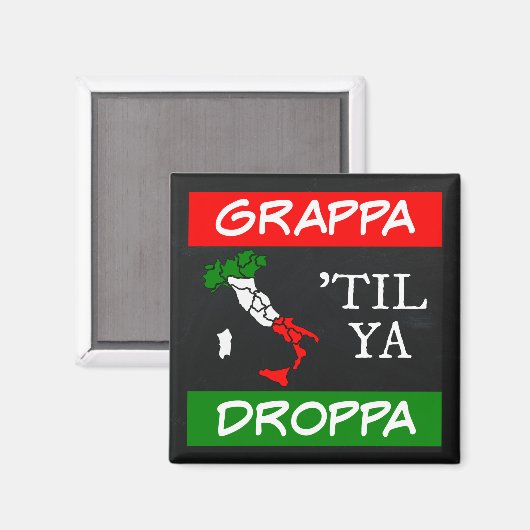Grappa Til Ya Droppaイタリア国旗のマップ マグネット (正面/裏面)
