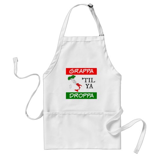 Grappa Til Ya Droppa イタリア フラグ マップ スタンダードエプロン (正面)