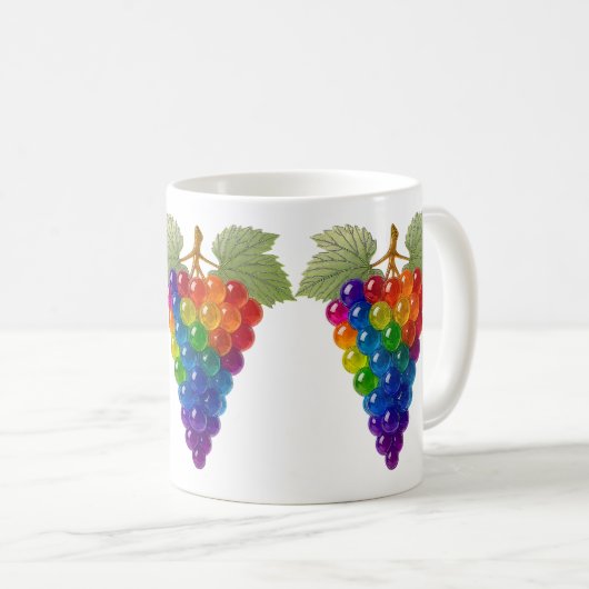 Grappe de raisin multicolore コーヒーマグカップ (正面右)