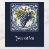 grappe de raisins style Delft ワインラベル (シングルラベル)
