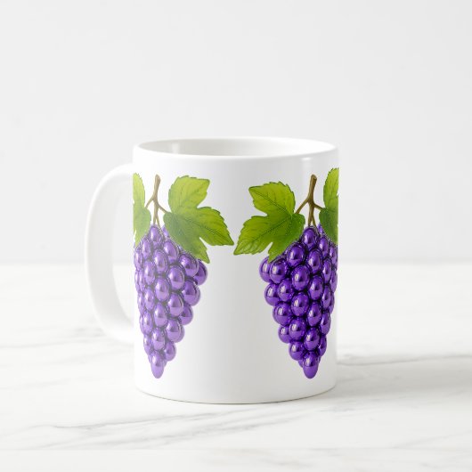 Grappes de raisin 3d modernes コーヒーマグカップ (正面左)