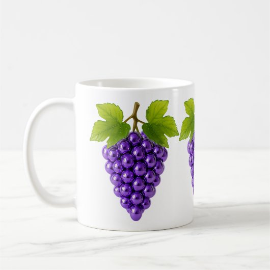 Grappes de raisin 3d modernes コーヒーマグカップ (左)
