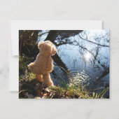 Grappige beer die ondeugend plast. マグネット招待状 (正面)