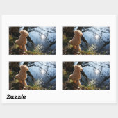 Grappige beer die ondeugend plast. 長方形シール (シート)